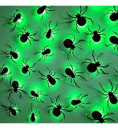 DR.DUDU 36 Pack Halloween Wall Decor Light up Spiders Window Decorations 3D Spider Stickers Remov...