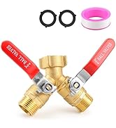Hose Splitter 2 Way Heavy Duty, 3/4 Inch GHT Thread Y Valve Connector with Stainless Steel Long H...