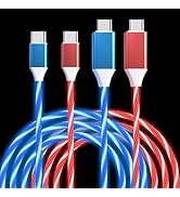 2 Pack Light up USB C to USB C Cable Fast Charging Cable LED Type C Charger Cord for iPhone 16 15...