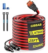 12AWG 25FT Solar to XT60i Cable, Gibbab 3 10 25FT Solar Panel Connector to XT60i-F Adapter Extens...