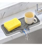 JACZZO Silicone Sponge Holder for Kitchen Sink With Drain Spout, Self Draining, Kitchen Soap Tray...