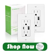 GREENCYCLE 4.2A High-Powered USB Ports Type C/A Wall Outlet Charger Socket 15A TR Duplex Receptac...