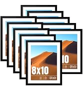 LaVie Home 8x10 Picture Frame Black Set of 10, Display 5x7 with Mat or 8 x 10 Without Mat Picture...