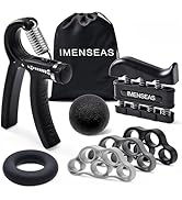 IMENSEAS Grip Strength Trainer 7 Pack Adjustable, Finger Stretcher Resistance Extensor Bands, Fin...