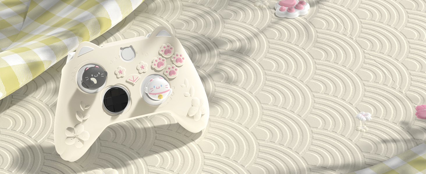 PlayVital Cherry Blossoms Kitten Protective Silicone Cover