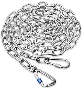 Heavy Duty Dog Chain for Yard - 15FT Metal Dog Chain Leash for Large Dog,Long Dog Lead for Outsid...