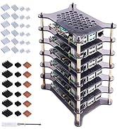 GeeekPi 6-Layers Raspberry Pi Cluster Case,Raspberry Pi Rack Case with Raspberry Pi Heatsinks Sta...