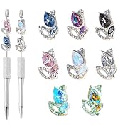 Frinnovan, 8 Packs Rhinestone Beads for Beadable Pens Crystal Large Spacer Bead DIY Earring Neckl...