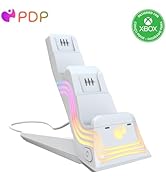 PDP Afterglow Wave LED Dual Gaming Charger for 2 Xbox Controllers, Customizable RGB Lighting Eff...