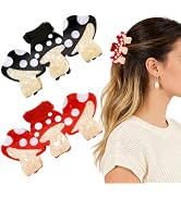 2 PCS Mushroom Hair Clips Cute Funny Hair Claw Clip 4.25 Inch Large Food Barrettes Creative Headw...
