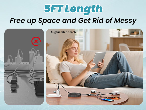 5FT Length Free up Space and Get Rid of Messy