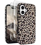 J.west Compatible with iPhone 16 Plus Case 6.7 inch with 2 Pack Tempered Glass Screen Protectors ...