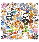 OHOME 100 PCS Water Bottle Stickers for Kids - Cute Animal Stickers for Water Bottles - Funny Cat...