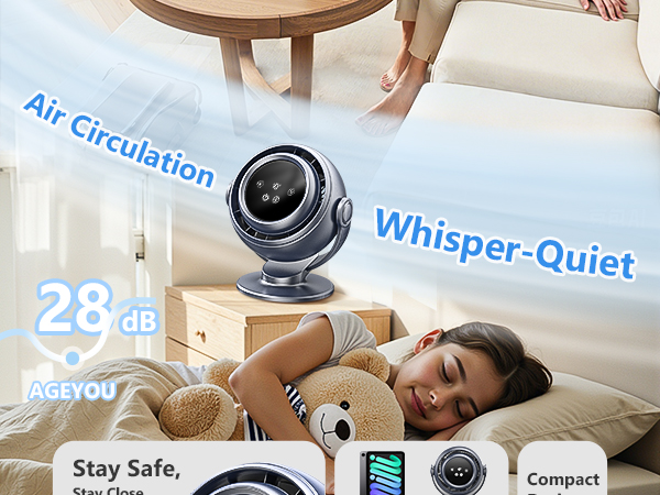 dreo tower fan portable fan table Battery Operated