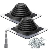 2 Pack Metal Roof Vent Boot, High Temp Silicone Roofing Boots Kit for Houses Fits Pipe OD 1/4" to...