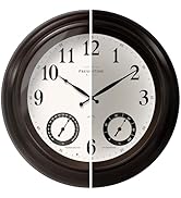 PresenTime & Co 24" Jameson Illuminated In/Outdoor Clock, Modern Farmhouse, Self-Illuminated, Wat...
