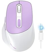 TECKNET Tri-Mode Wireless Mouse, Rechargeable 2.4G & BT 5.0 for 3 Devices, Silent USB-A & Bluetoo...