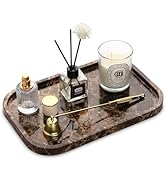 Marble Bathroom Vanity Tray, Natural Marble Home Kitchen Bathroom Table Tray, Stone Decorative Co...