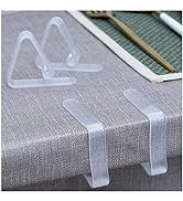 Kitnish 16PCS Clear Plastic Tablecloth Clips,Transparent Clear Tablecloth Clips, Plastic Table Cl...