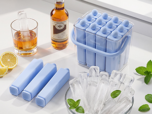 Mmkszaee 12 Individual Lidded Silicone Ice Cube Trays, 2-in-1 Popsicles