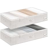 StorageWorks Large Under Bed Storage Containers with Handles and Label Holder, 2 Pack Ultra-thick...