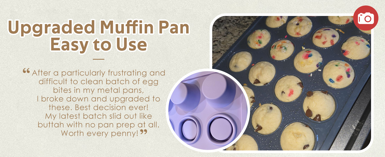 Upgraded Muffin Pan, Easy to Use