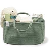 Natemia Diaper Caddy Organizer - Large, Lily Pad - Portable Rope Handles For Car Organizer - Thre...
