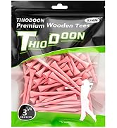 THIODOON Golf Tees Professional Natural Wood Golf Tees Pack of 100, Golfing Tees Multiple Colors ...