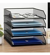 Natwind 4-Tier Stackable Paper Tray, Metal Mesh Desktop Organizer, A4 Paper Sorter, Letter Trays,...