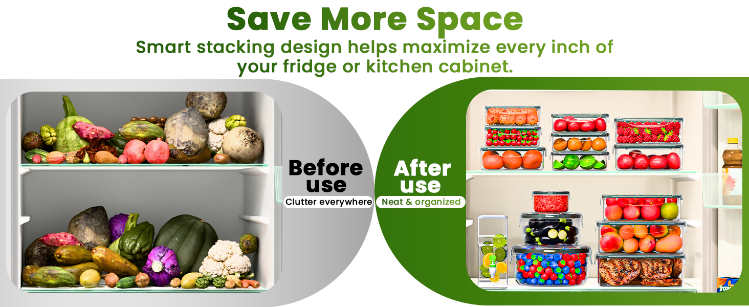 Food Storage containers with Lids 50 pcs , easy storage