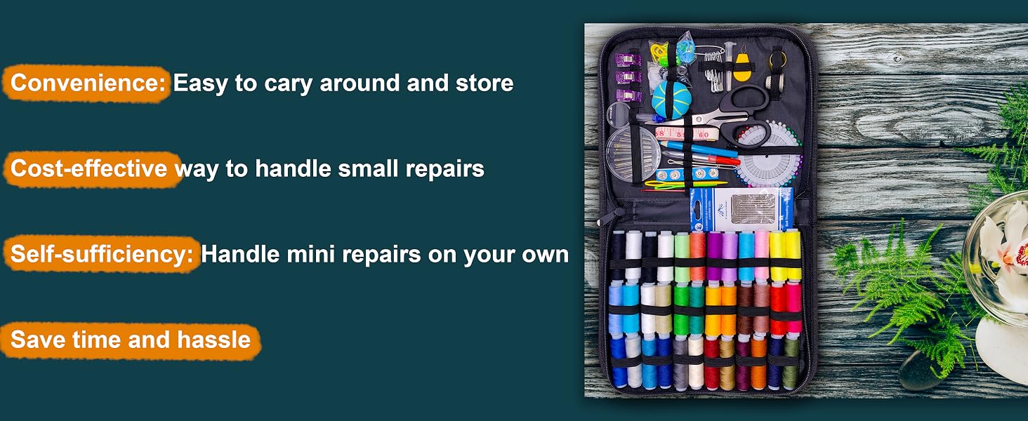 complete large sewing kit with accessories for home repairs