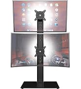 Dual Monitor Stand - Vertical Stack Screen Free-Standing Monitor Riser Fits Two 13 to 34 Inch Scr...