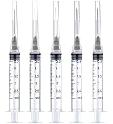 50 Pack 3ml/cc Disposable Luer Lock Lab Syringes with 22Ga 1.0 Inch Needle , Individually Sealed ...