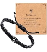 Purdvro Handmade Letter Initial Bracelets A M K for Women Men Teens Cross Bracelet Black Rope Bra...