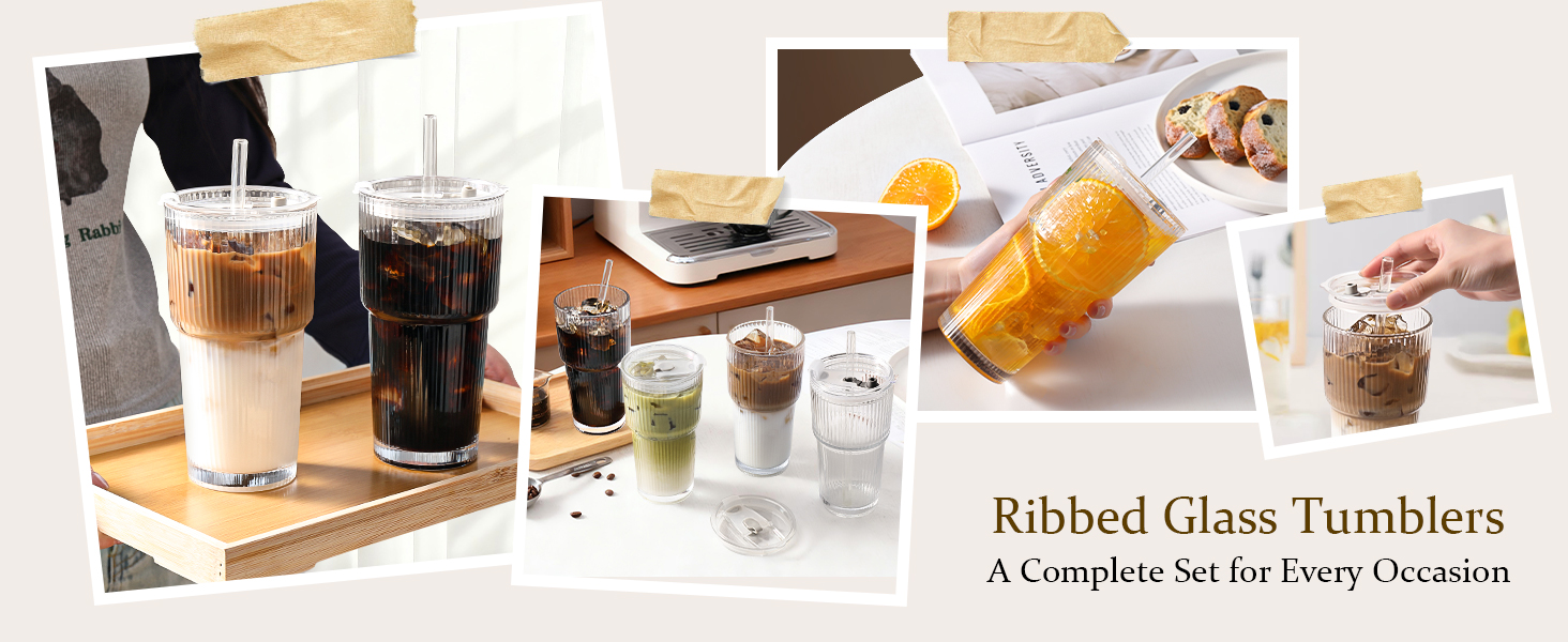glass iced coffee cups with lids