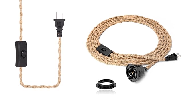 Rattan Plug In Pendant Light