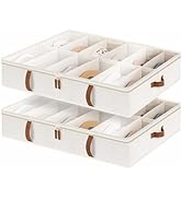 StorageWorks Shoe Organizer Under Bed for Closet, 2-Pack Ultra-thick Fabric Shoe Storage Containe...