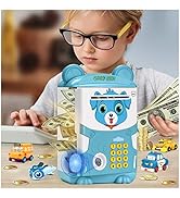 MIAOKE Kids Safe, Piggy Bank for Cash Saving Auto Roll in Monny with Password Keypad and Fingerpr...