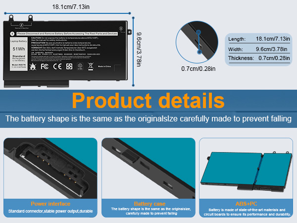 R8D7N 1V1XF Laptop Battery