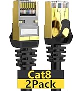 Dacrown Cat 8 Ethernet Cable 6 ft 2 Pack Shielded, Indoor&Outdoor, Heavy Duty High Speed Direct B...