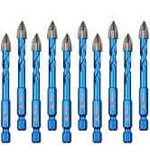 Masonry Drill Bit BRSCHNITT 10pcs Carbide Tips Concrete Drill Bit Set for Pots Bottles Ceramic Ti...