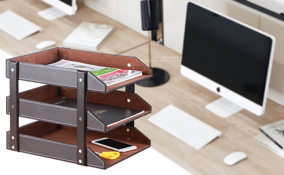 Office PU Leather File Holder