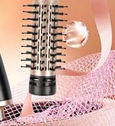 DAILYLIFE Rotating Hair Dryer Brush, Hot Air Brush, Spinning Blow Dryer Brush with 2 Brushes (1.5...
