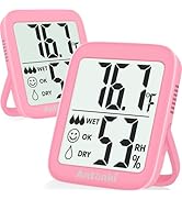 Antonki 2 Pack Room Thermometer for Home, Digital Temperature and Humidity Monitors, Indoor Hygro...