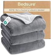Bedsure GentleSoft Sherpa Fleece Queen Blankets for Bed, Non-Heated, Thick and Warm Throw for Wom...
