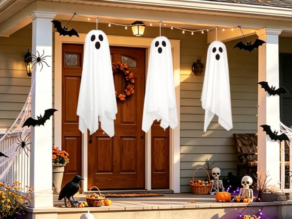 hanging ghosts hanging ghosts halloween decor light up ghost halloween ghost