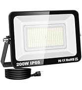 SKYWORLD 200W LED Floodlight Outdoor, 20000LM Led Security Lights, Waterproof Daylight Cold White...