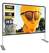Projector Screen with Stand 100 inch 16:9 HD 4K Outdoor Indoor Projection Screen for Home Theater...