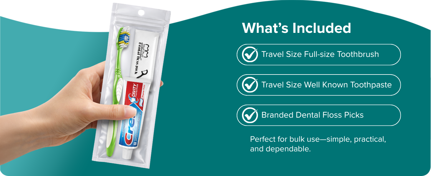 Trektote Toothpaste and Toothbrush Set- 6 Piece Dental Care Kit TSA Compliant