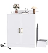 Hey-brother Cat Litter Robot Enclosure, Large Hidden Litter Box Furniture with Charging Station, ...